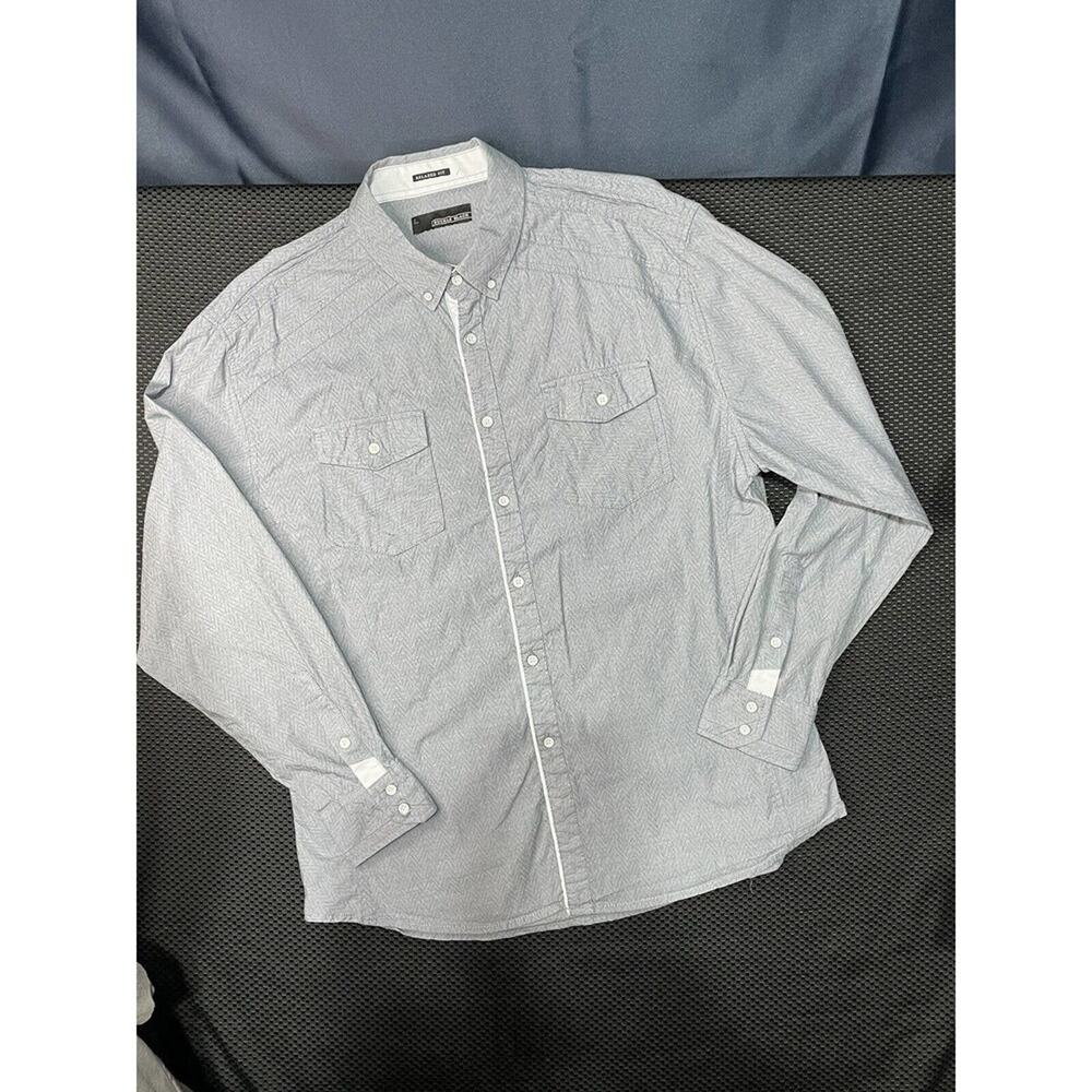 Buckle Black Relaxed Fit Button up Casual Dress Shirt size Mens Large‎